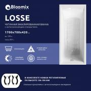 Ванна чугунная Bloomix Losse 170x70 BLS177042-ANS с антискользящим покрытием