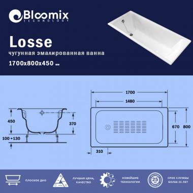 Ванна чугунная Bloomix Losse 170x80 BLS178045