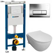 Инсталляция Geberit 458.125.21.1 + унитаз Bloomix Diva MD1211SB/UF3 безободковый с функцией биде и смесителем