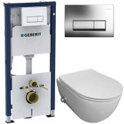 Инсталляция Geberit 458.128.21.1 + унитаз Bloomix Diva MD1211SB/UF3 безободковый с функцией биде и смесителем