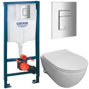Инсталляция Grohe 38811000 + унитаз Bloomix Diva MD1211SB/UF3 безободковый с функцией биде и смесителем