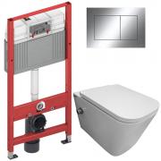 Инсталляция TECE 9400412 + унитаз Bloomix Arum 1303SB безободковый с функцией биде и смесителем