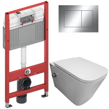 Инсталляция TECE 9400412 + унитаз Bloomix Arum 1303SB безободковый с функцией биде и смесителем