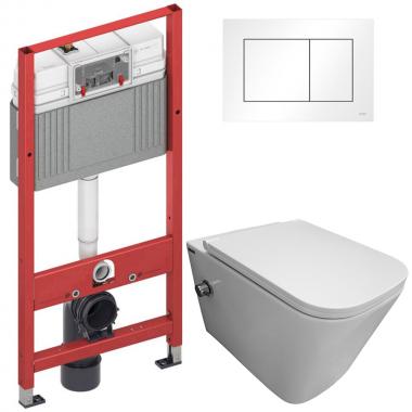 Инсталляция TECE 9400413 + унитаз Bloomix Arum 1303SB безободковый с функцией биде и смесителем