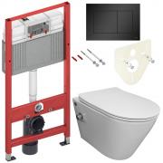 Инсталляция TECE 9400401-9240407 + унитаз Bloomix Enjoy AD1304SB Ceramic+ безободковый с функцией биде и смесителем