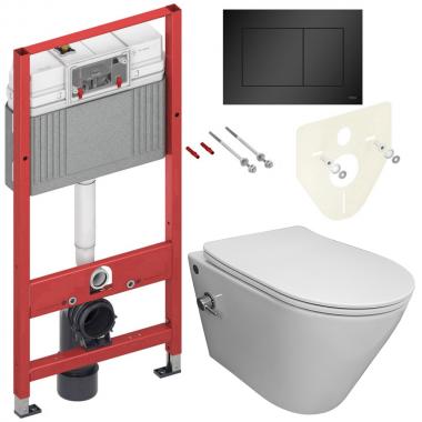 Инсталляция TECE 9400401-9240407 + унитаз Bloomix Enjoy AD1304SB Ceramic+ безободковый с функцией биде и смесителем