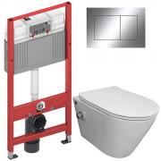Инсталляция TECE 9400412 + унитаз Bloomix Enjoy AD1304SB Ceramic+ безободковый с функцией биде и смесителем