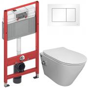 Инсталляция TECE 9400413 + унитаз Bloomix Enjoy AD1304SB Ceramic+ безободковый с функцией биде и смесителем