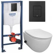 Инсталляция Grohe 38811KF0 + унитаз Bloomix Diva MD1214SB/UF3 bidet black безободковый с биде и смесителем