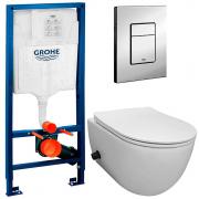 Инсталляция Grohe 38772001 + унитаз Bloomix Diva MD1214SB/UF3 bidet black безободковый с биде и смесителем