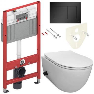 Инсталляция TECE 9400401-9240407 + унитаз Bloomix Diva MD1214SB/UF3 bidet black безободковый с функцией биде и смесителем