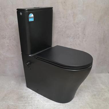Унитаз Bloomix Black Barron 3.0 AD3091SBT/UF1 Ceramic+ bidet black безободковый торнадо с функцией биде и смесителем
