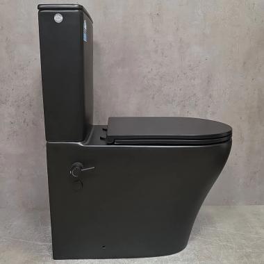 Унитаз Bloomix Black Barron 3.0 AD3091SBT/UF1 Ceramic+ bidet black безободковый торнадо с функцией биде и смесителем