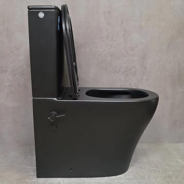 Унитаз Bloomix Black Barron 3.0 AD3091SBT/UF1 Ceramic+ bidet black безободковый торнадо с функцией биде и смесителем