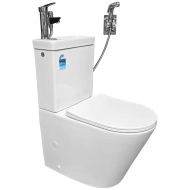Унитаз Bloomix Prime F2071SR/UF1 Ceramic+ безободковый с раковиной