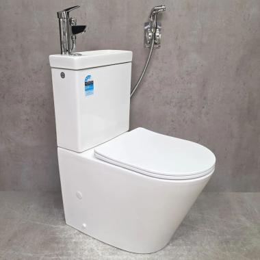 Унитаз Bloomix Prime F2071SR/UF1 Ceramic+ безободковый с раковиной