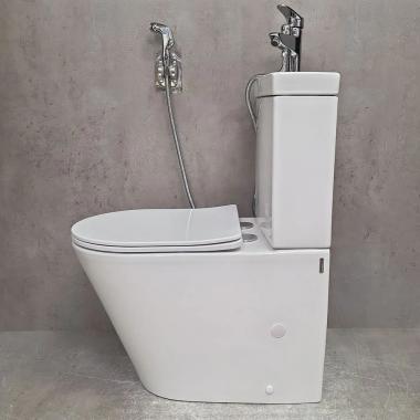 Унитаз Bloomix Prime F2071SR/UF1 Ceramic+ безободковый с раковиной