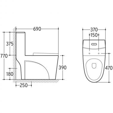 Унитаз Bloomix Mono 5012 моноблок безободковый