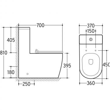 Унитаз Bloomix Mono MD5011R/UF3 Ceramic+ моноблок безободковый
