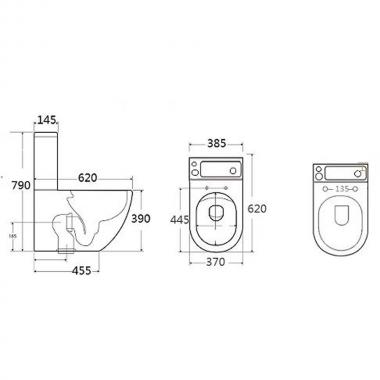 Унитаз Bloomix Prime F2071S/UF2 безободковый с раковиной