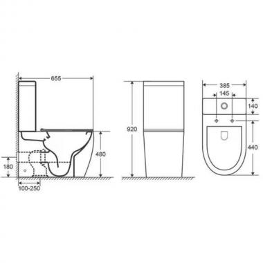 Унитаз Bloomix Huge 1289 безободковый