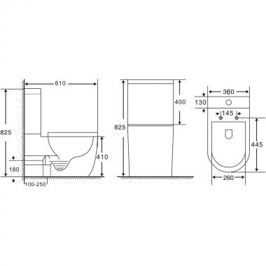 Унитаз Bloomix Global MD2033R/UF2 безободковый