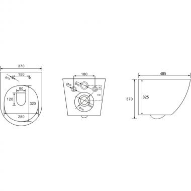 Унитаз подвесной Bloomix Trend MD1203R/UF02 безободковый