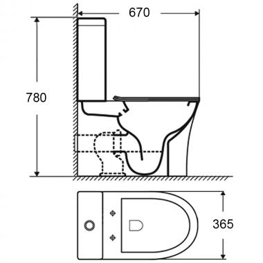 Унитаз Bloomix Temp AS5022SB/UF1 безободковый с функцией биде и смесителем