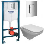 Инсталляция Grohe Solido 38811000 + унитаз Bloomix Main 1208 безободковый с сиденьем