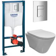 Инсталляция Grohe Solido 38811000 + унитаз Bloomix Roland 1201 безободковый с сиденьем