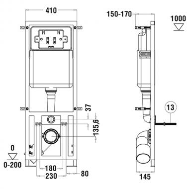 Инсталляция WeltWasser Marberg 410 SE + унитаз Bloomix Trend 1203 безободковый с сиденьем