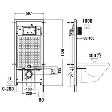 Инсталляция WeltWasser Marberg 507 RD + унитаз Bloomix Trend 1203 безободковый с сиденьем