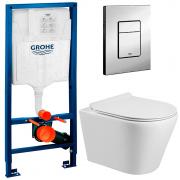 Инсталляция Grohe 38772001 + унитаз Bloomix Roland MD1201T/UF01 безободковый торнадо с сиденьем