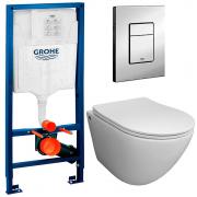 Инсталляция Grohe 38772001 + унитаз Bloomix Trend 3.0 AD1203T/UF1 безободковый торнадо Ceramic+ с сиденьем