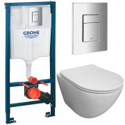 Инсталляция Grohe 38811000 + унитаз Bloomix Trend 3.0 AD1203T/UF1 безободковый торнадо с сиденьем