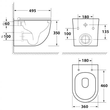 Инсталляция Grohe Rapid SL 38721001 + унитаз Bloomix Trend CH1203R/UF1 безободковый с сиденьем