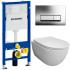Инсталляция Geberit 458.103.00.1 + унитаз Bloomix Diva MD1211R/UF1 безободковый Ceramic+ с сиденьем