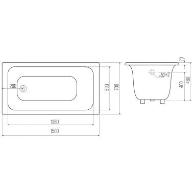 Ванна чугунная Bloomix Barut 150x70 BLB157046