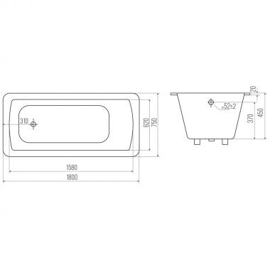 Ванна чугунная Bloomix Losse 180x75 BLS187545