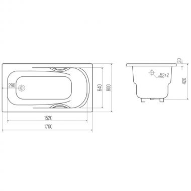 Ванна чугунная Bloomix Marco 170x80 BLC178042-H с ручками