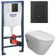 Инсталляция Grohe 38811KF0 + унитаз Bloomix Enjoy AD1304SB Ceramic+ безободковый с биде и смесителем