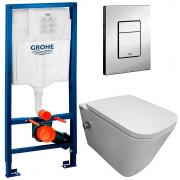 Инсталляция Grohe 38772001 + унитаз Bloomix Arum 1303SB безободковый с биде и смесителем