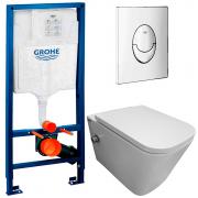 Инсталляция Grohe 38721001 + унитаз Bloomix Arum 1303SB безободковый с биде и смесителем