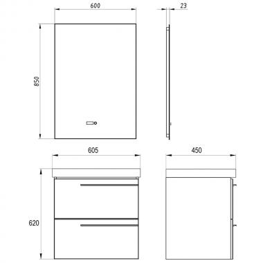 Комплект мебели Bloomix Турин 60 TUR60MK