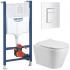 Инсталляция Grohe 38971000+ кнопка смыва Even 38966SH0 белый глянец + унитаз Bloomix Roland MD1201T/UF01 безободковый торнадо с сиденьем