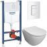 Инсталляция Grohe 38971000+ кнопка смыва Even 38966SH0 белый глянец + унитаз Bloomix Trend 3.0 AD1203T/UF1 безободковый торнадо с сиденьем