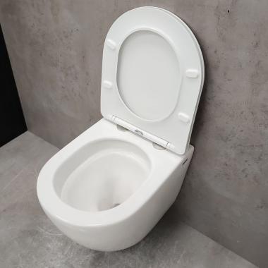 Инсталляция Grohe 38971000+ кнопка смыва Even 38966SH0 белый глянец + унитаз Bloomix Trend 3.0 AD1203T/UF1 безободковый торнадо с сиденьем