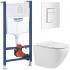 Инсталляция Grohe 38971000+ кнопка смыва Even 38966SH0 белый глянец + унитаз Bloomix Trend MD1203R/UF01 безободковый с сиденьем