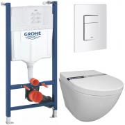 Инсталляция Grohe 38971000+ кнопка смыва Even 38966SH0 белый глянец + унитаз Bloomix Trend MD1203R/UF02 безободковый с сиденьем