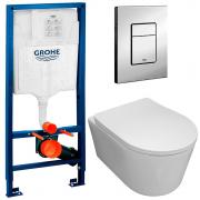 Инсталляция Grohe 38772001 + унитаз Bloomix Ultra MD1204T/UF3 безободковый торнадо с сиденьем